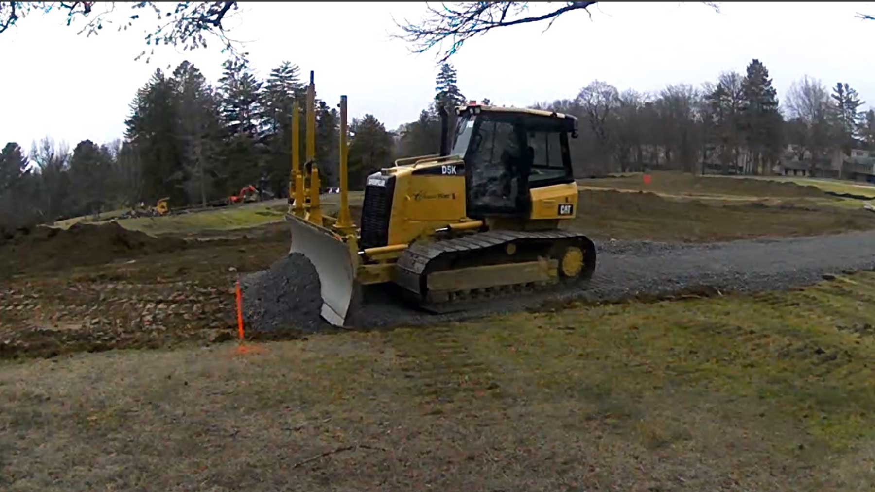 A bulldozer doing its thing